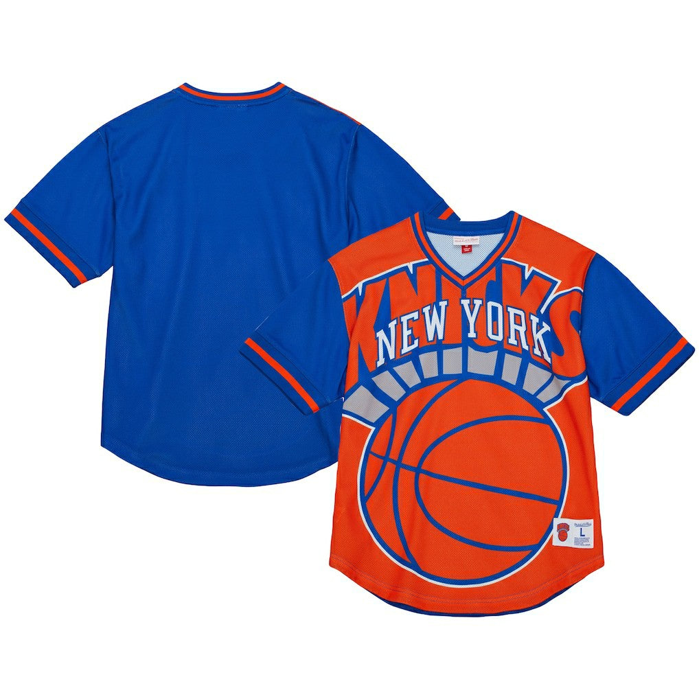 Mitchell & Ness - New York Knicks Jumbotron 3.0 Mesh V-Neck T-Shirt - Orange