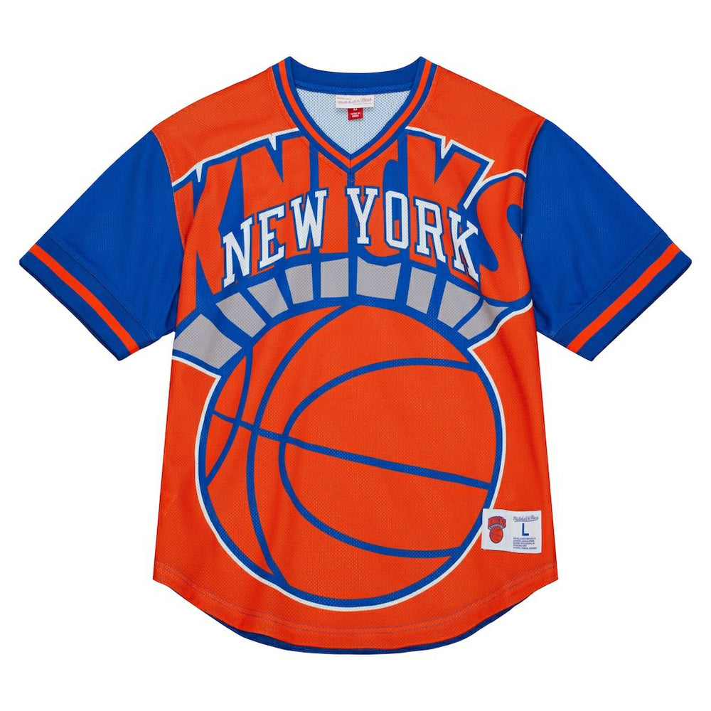 Mitchell & Ness - New York Knicks Jumbotron 3.0 Mesh V-Neck T-Shirt - Orange