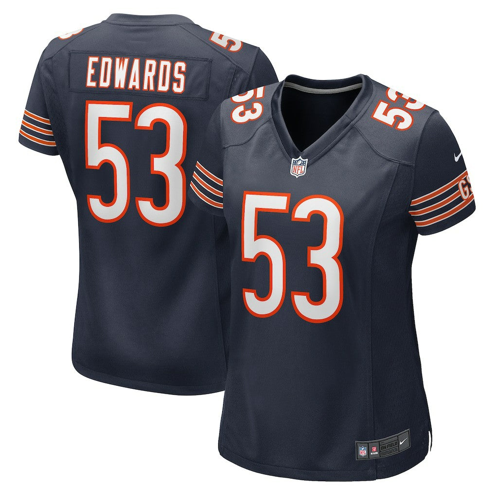 TJ Edwards Chicago Bears Women's Game Player Jersey Navy - Nike