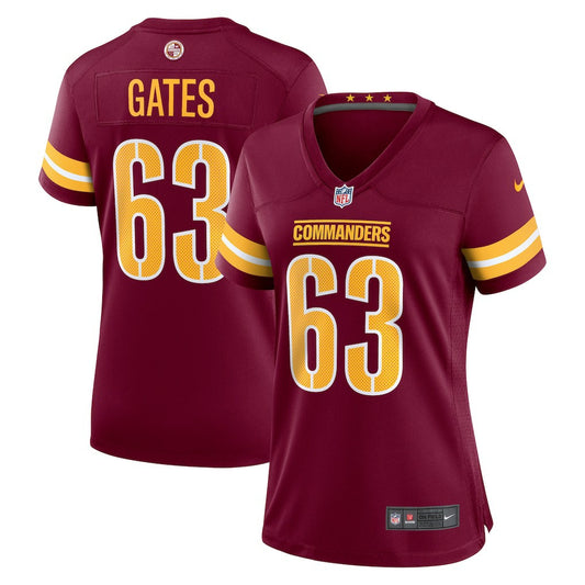 Nick Gates Washington Commanders Women's Game Player Jersey - Burgundy | NFL Jerseys