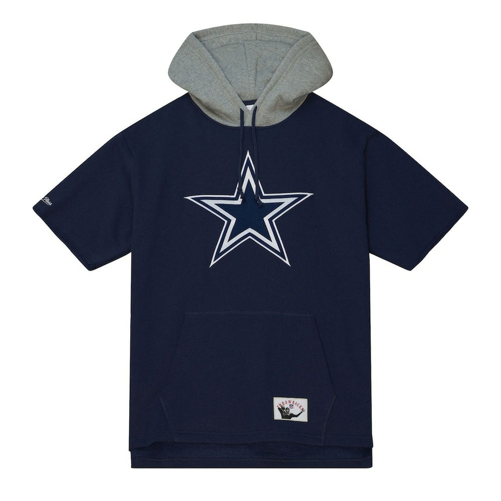 Dallas Cowboys Postgame Short Sleeve Hoodie Navy - Mitchell & Ness