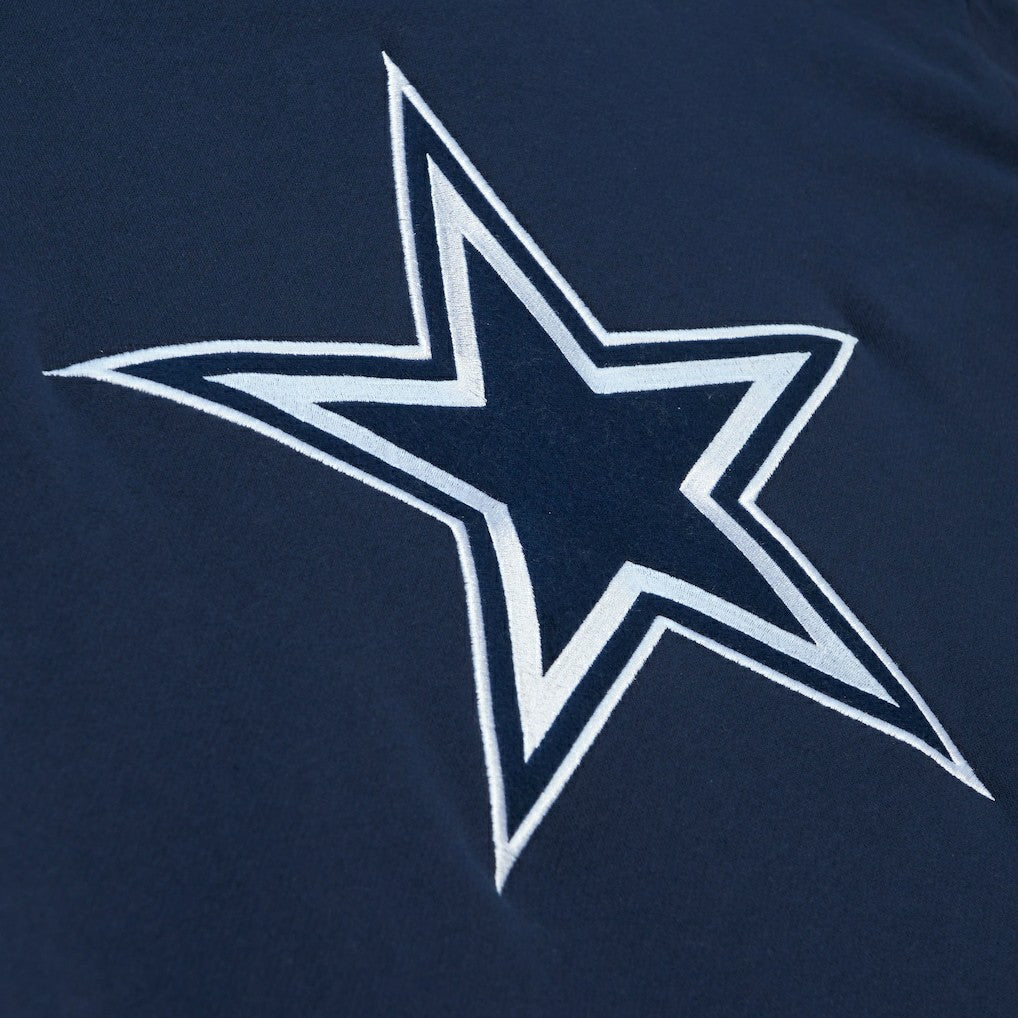 Dallas Cowboys Postgame Short Sleeve Hoodie Navy - Mitchell & Ness