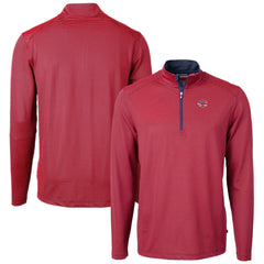 Cincinnati Reds Cutter & Buck Americana Logo Big & Tall Virtue Eco Pique Recycled Quarter-Zip Pullover Top discount