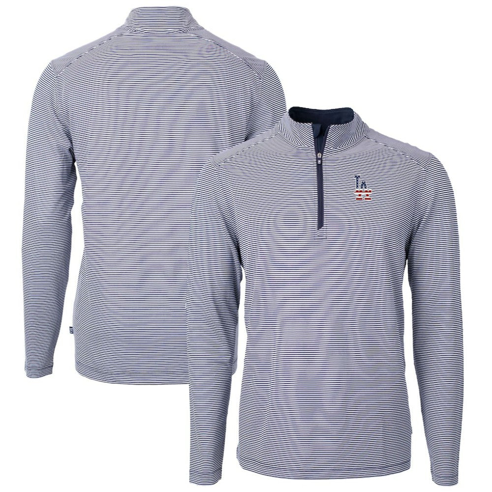 Los Angeles Dodgers Cutter & Buck Americana Logo Big & Tall Virtue Eco Pique Recycled Quarter-Zip Pullover Top discount