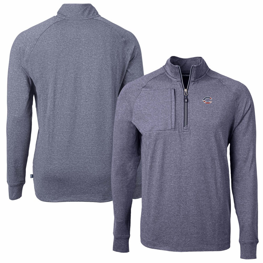Cincinnati Reds Cutter & Buck Americana Logo Big & Tall Adapt Eco Knit Stretch Recycled Quarter-Zip Pullover Top Sale
