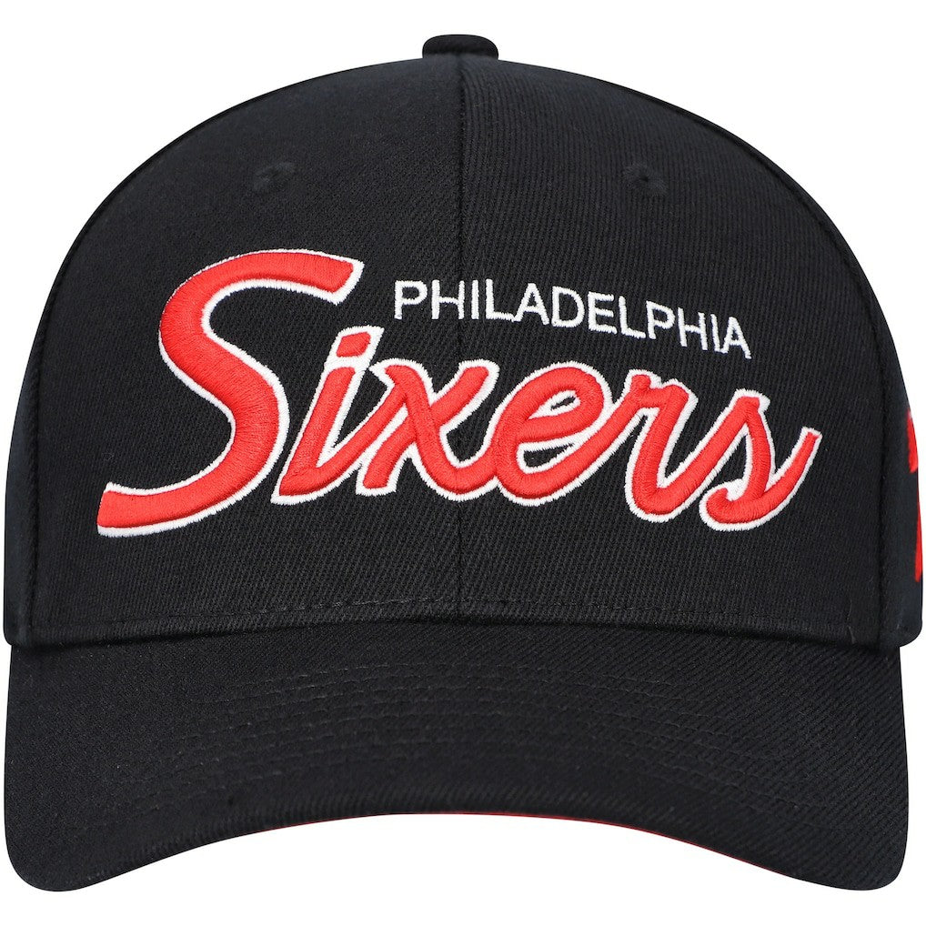 Mitchell & Ness - Philadelphia 76ers MVP Team Script 2.0 Stretch-Snapback Hat - Black