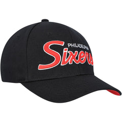 Mitchell & Ness - Philadelphia 76ers MVP Team Script 2.0 Stretch-Snapback Hat - Black
