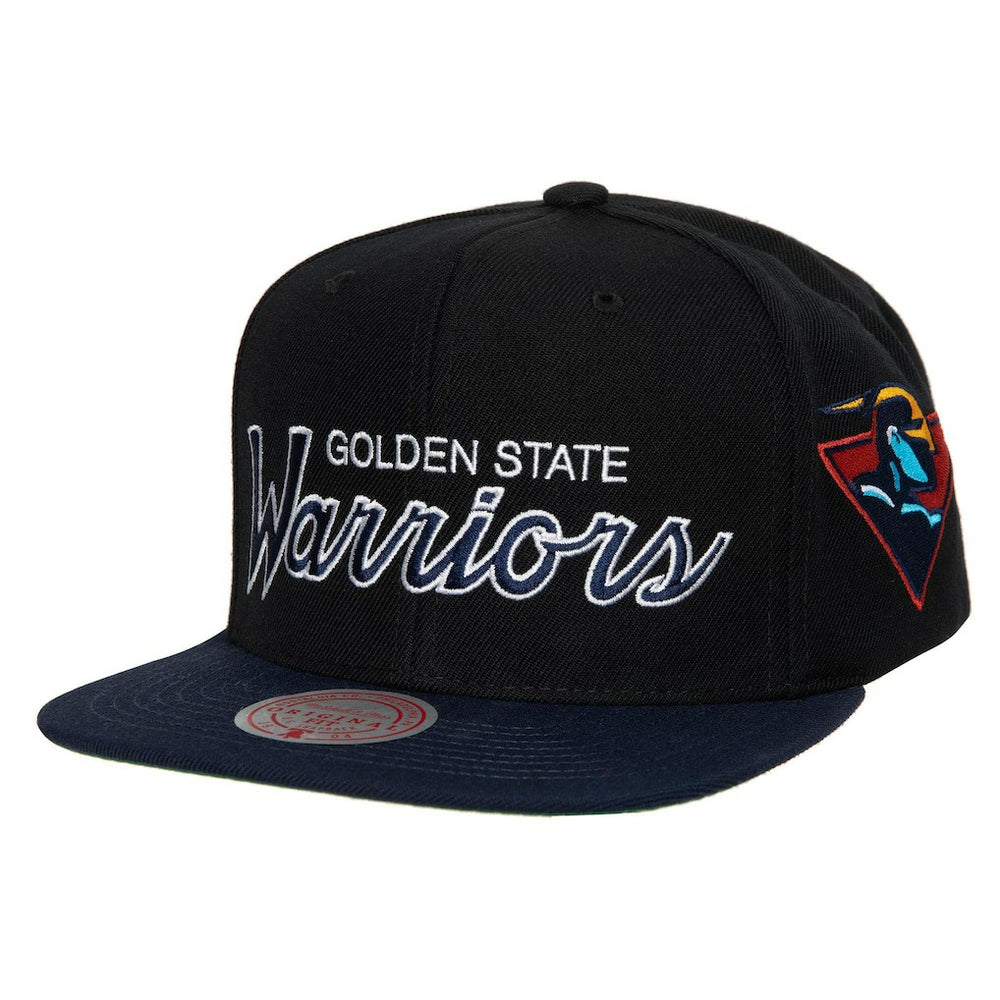 Mitchell & Ness - Golden State Warriors Hardwood Classics MVP Team Script 2.0 Snapback Hat - Black