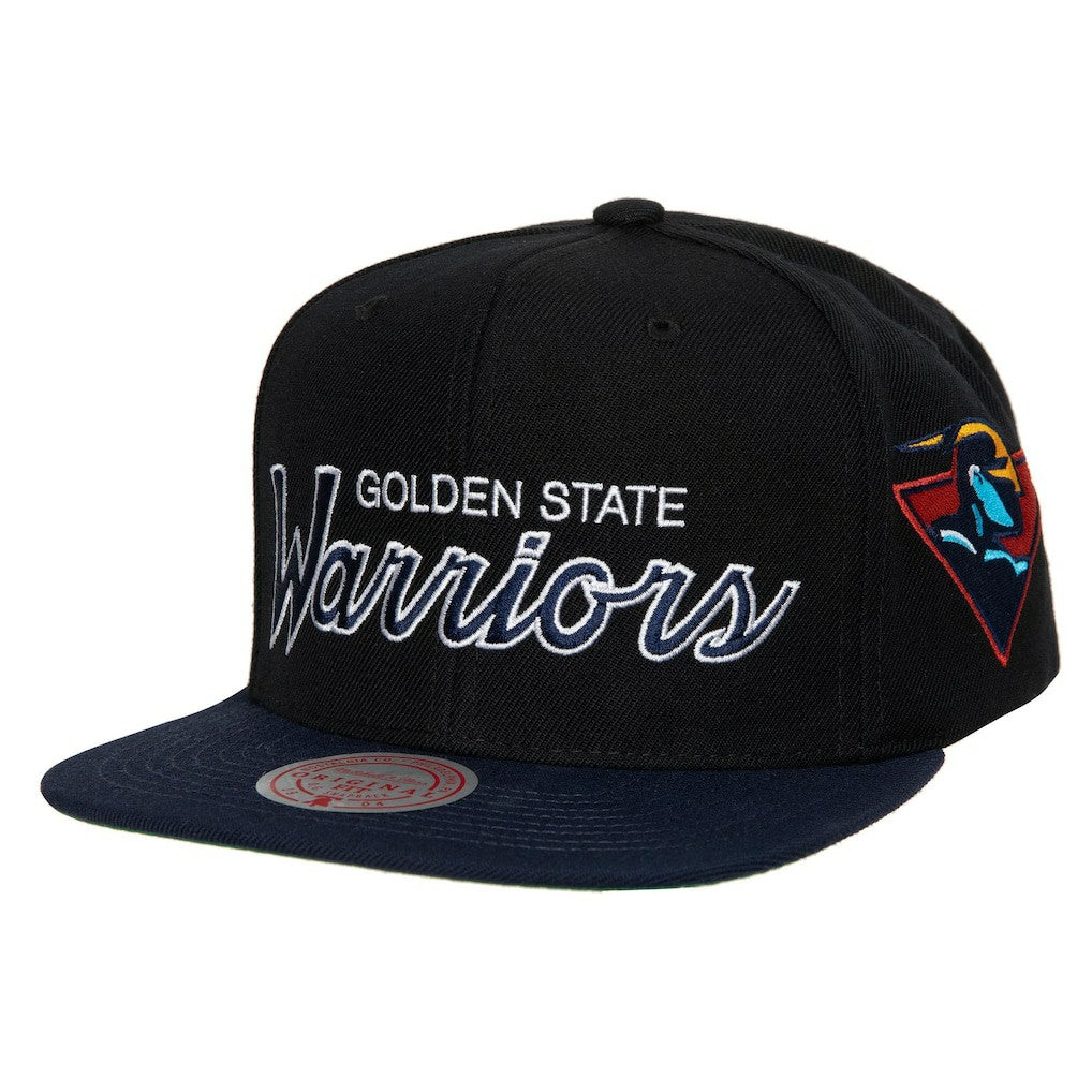 Mitchell & Ness - Golden State Warriors Hardwood Classics MVP Team Script 2.0 Snapback Hat - Black