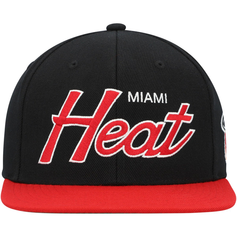 Mitchell & Ness - Miami Heat Hardwood Classics MVP Team Script 2.0 Snapback Hat - Black