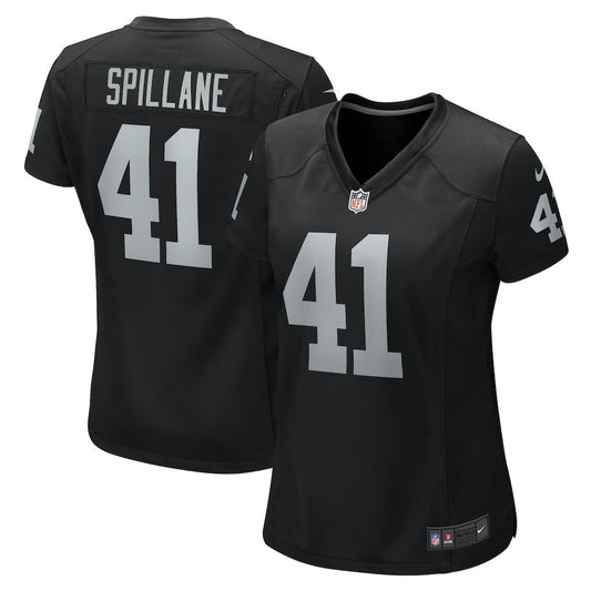 Robert Spillane Las Vegas Raiders Women's Game Player Jersey - Black | NFL Jerseys