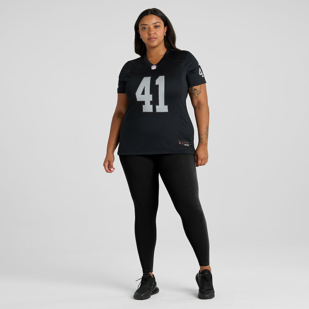 Robert Spillane Las Vegas Raiders Women's Game Player Jersey Black - Nike