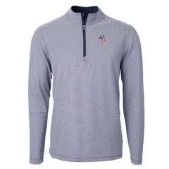 New York Yankees Cutter & Buck Americana Logo Virtue Eco Pique Stripe Recycled Quarter-Zip Pullover Top discount