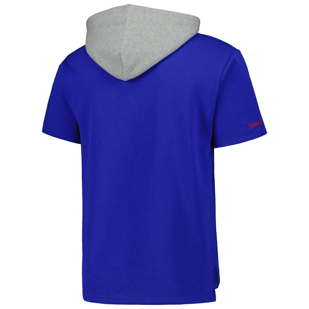 Buffalo Bills Postgame Short Sleeve Hoodie Royal - Mitchell & Ness