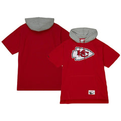 Kansas City Chiefs Postgame Short Sleeve Hoodie Red - Mitchell & Ness