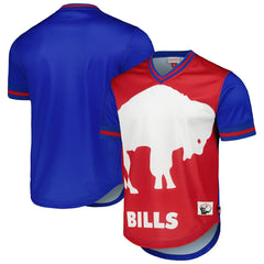 Buffalo Bills Jumbotron 3.0 Mesh V-Neck T-Shirt Royal - Mitchell & Ness