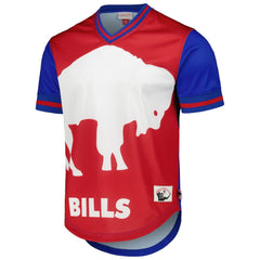 Buffalo Bills Jumbotron 3.0 Mesh V-Neck T-Shirt Royal - Mitchell & Ness