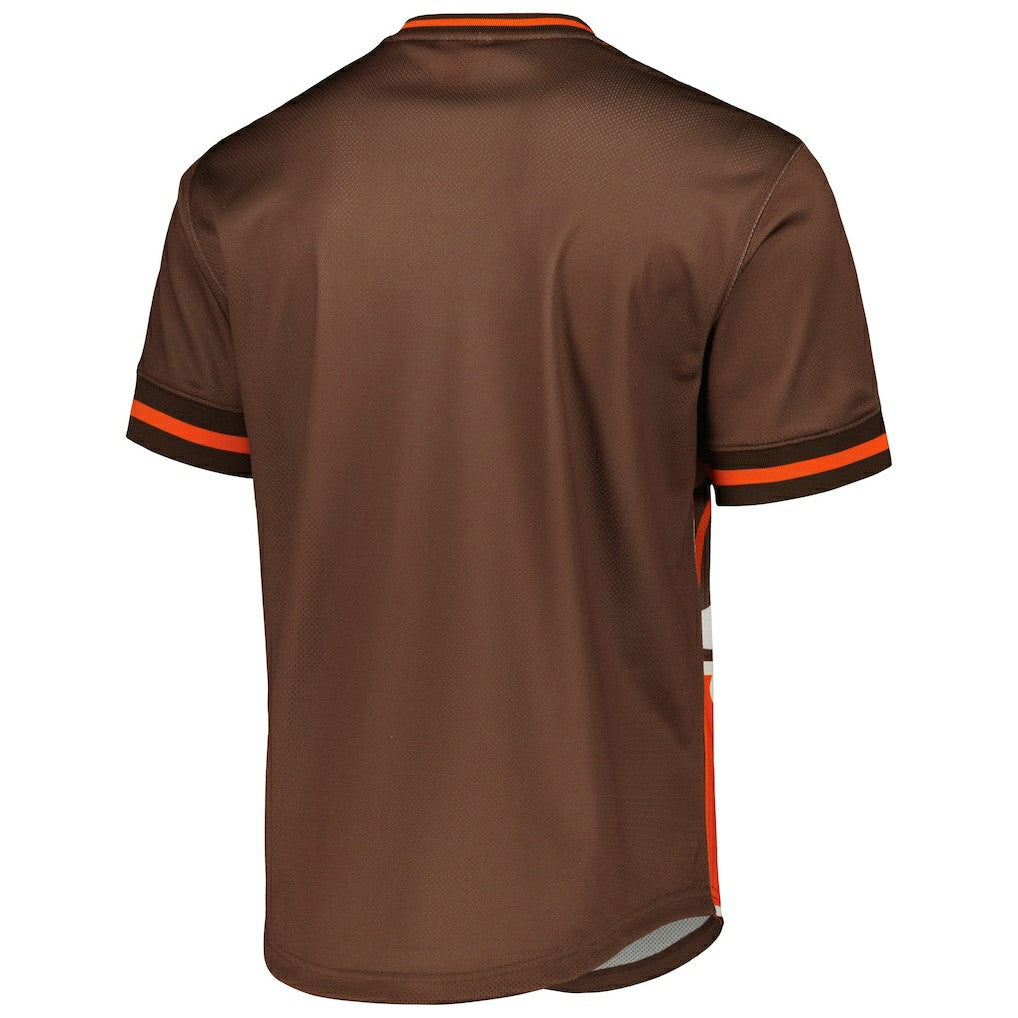 Cleveland Browns Jumbotron 3.0 Mesh V-Neck T-Shirt Orange - Mitchell & Ness
