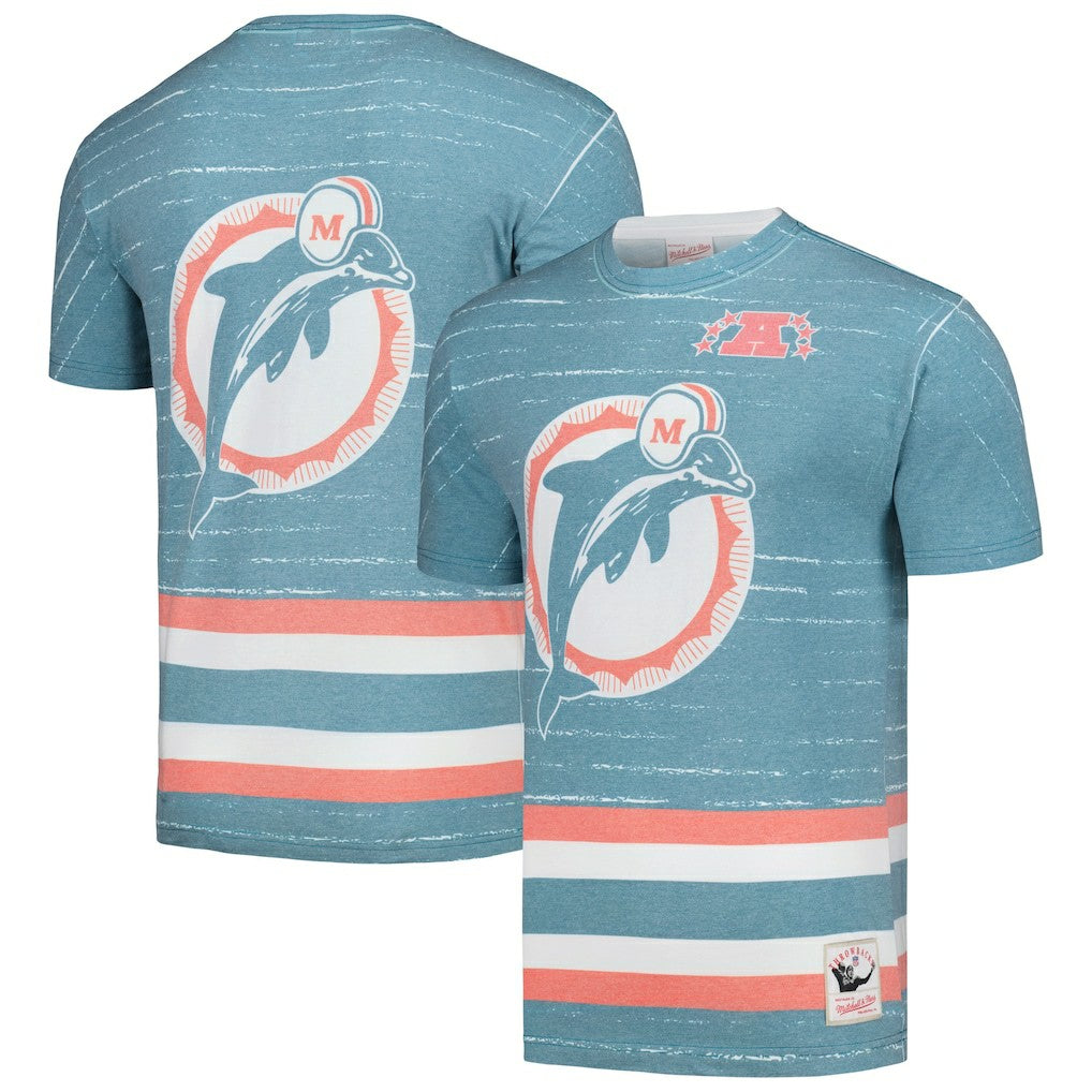 Miami Dolphins Jumbotron 3.0 T-Shirt Aqua - Mitchell & Ness