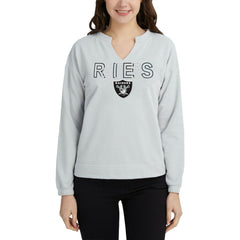 Las Vegas Raiders Concepts Sport Women's Sunray Notch Neck Long Sleeve Top Gray - NFL