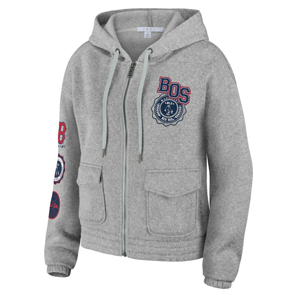 Boston Red Sox WEAR by Erin Andrews Women's Full-Zip Hoodie On Sale