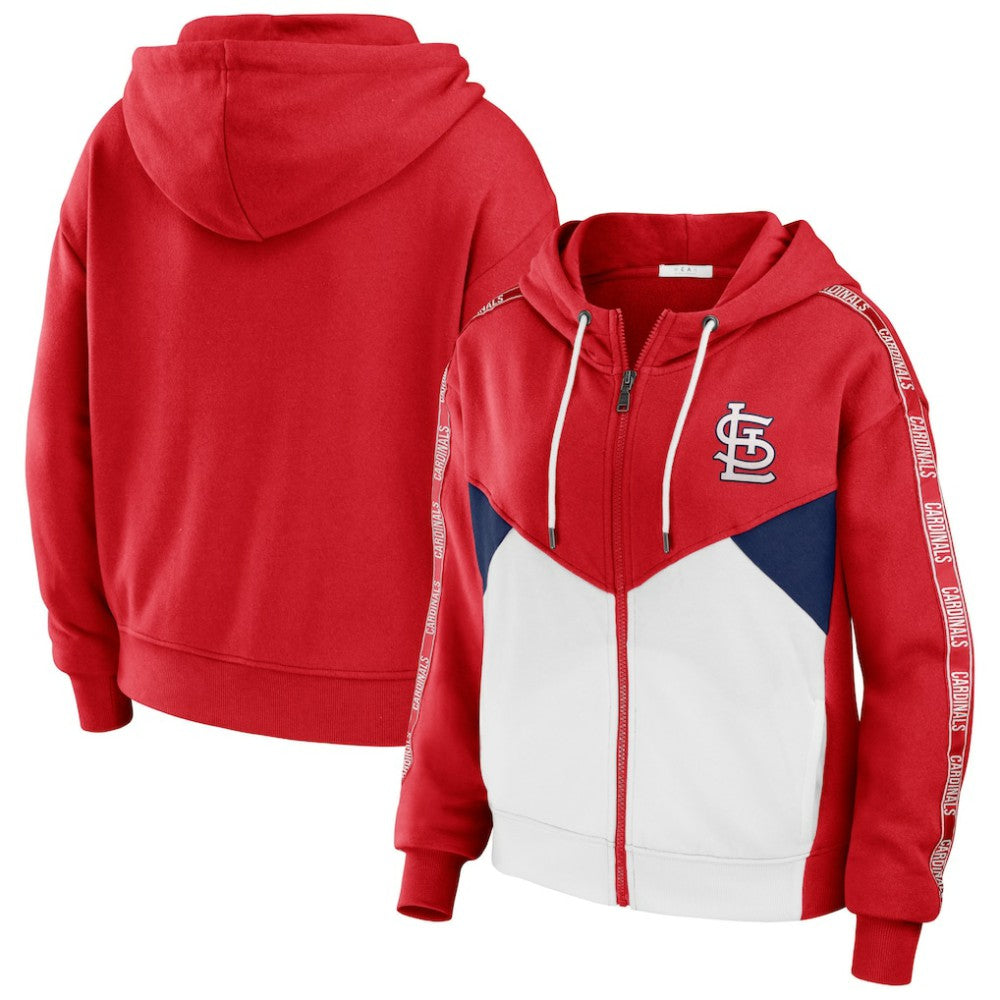 St. Louis Cardinals WEAR by Erin Andrews Women's  Color Block Full-Zip Hoodie Lifestyle