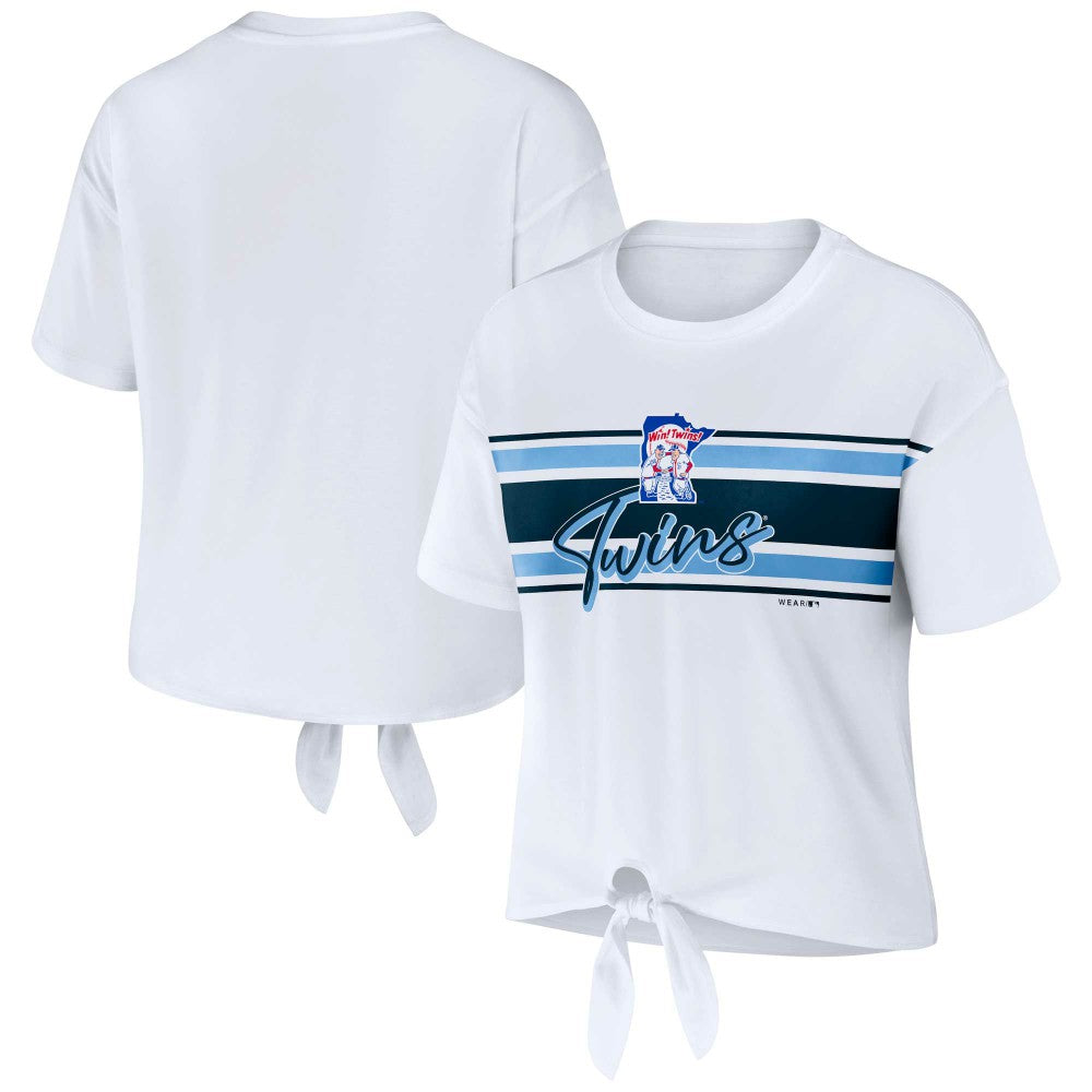 Minnesota Twins WEAR by Erin Andrews Women's Front Tie T-Shirt Clearance