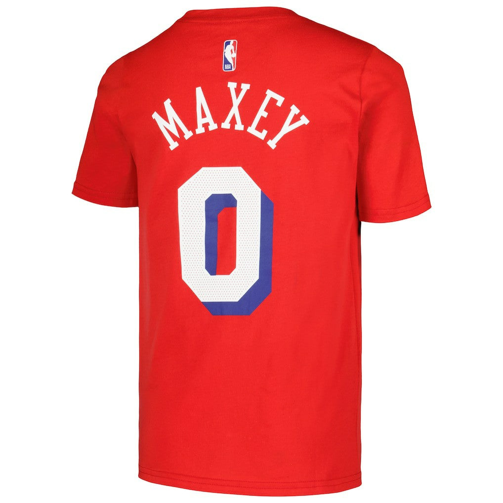 NBA - Tyrese Maxey Philadelphia 76ers Jordan Brand Youth Name & Number Statement T-Shirt - Red