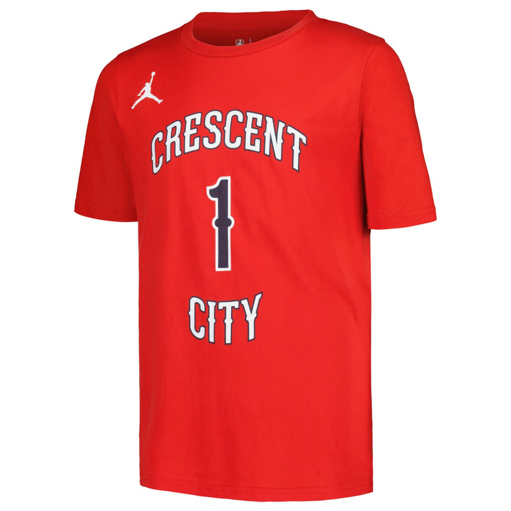 NBA - Zion Williamson New Orleans Pelicans Jordan Brand Youth Name & Number Statement T-Shirt - Red