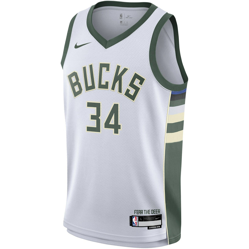 Nike - Giannis Antetokounmpo Milwaukee Bucks Youth Swingman Jersey - Association Edition - White