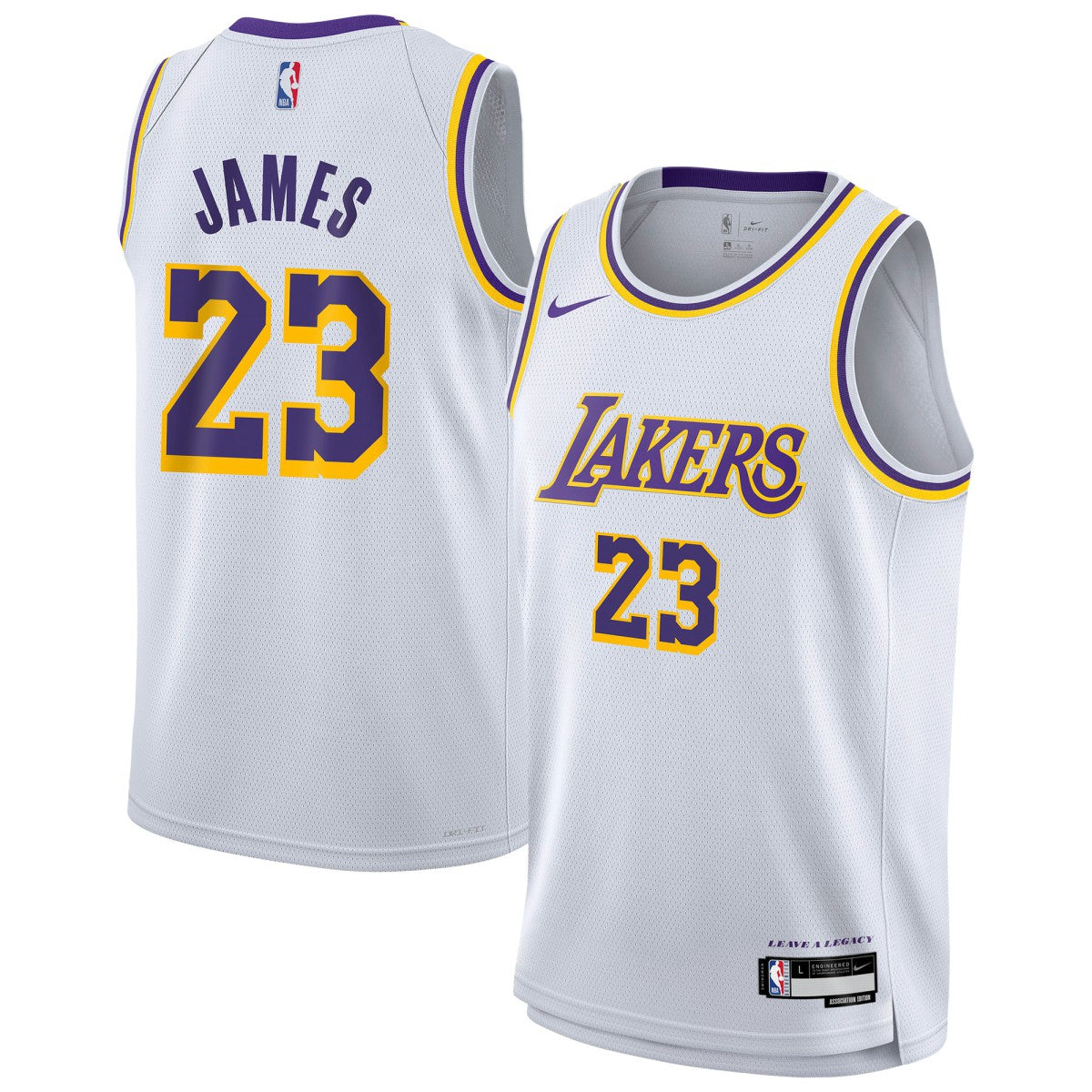 Nike - LeBron James Los Angeles Lakers Youth Swingman Jersey - Association Edition - White