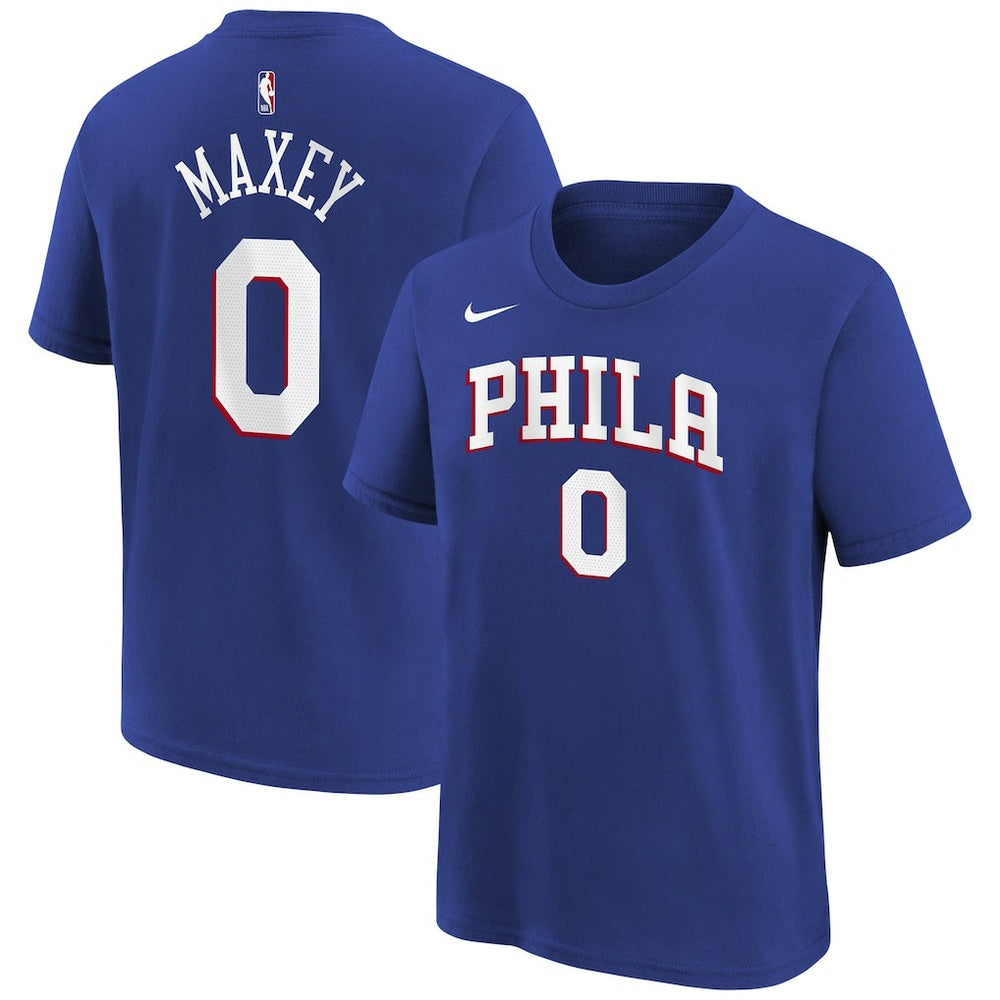 NBA - Tyrese Maxey Philadelphia 76ers Youth Icon Name & Number T-Shirt - Royal