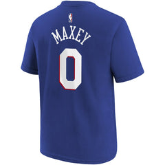 NBA - Tyrese Maxey Philadelphia 76ers Youth Icon Name & Number T-Shirt - Royal