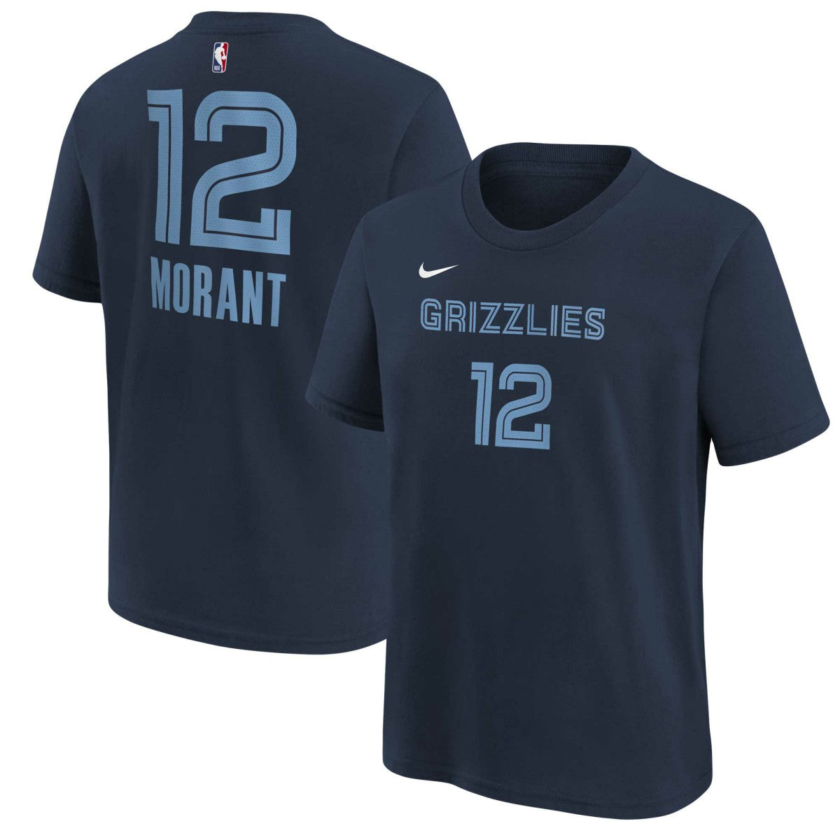 NBA - Ja Morant Memphis Grizzlies Youth Icon Name & Number T-Shirt - Navy