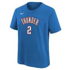 NBA - Shai Gilgeous-Alexander Oklahoma City Thunder Youth Icon Name & Number T-Shirt - Blue