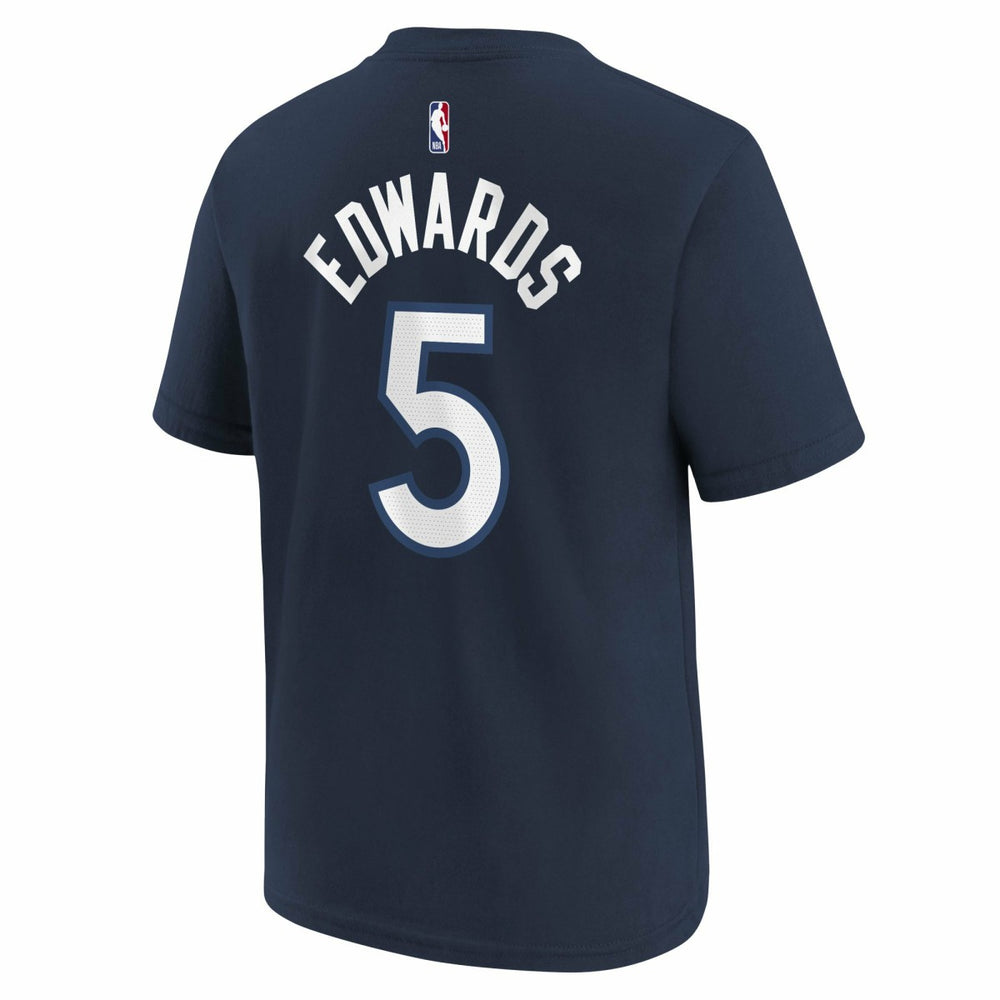 NBA - Anthony Edwards Minnesota Timberwolves Youth Icon Name & Number T-Shirt - Navy