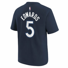 NBA - Anthony Edwards Minnesota Timberwolves Youth Icon Name & Number T-Shirt - Navy