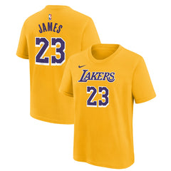 NBA - LeBron James Los Angeles Lakers Youth Icon Name & Number T-Shirt - Gold