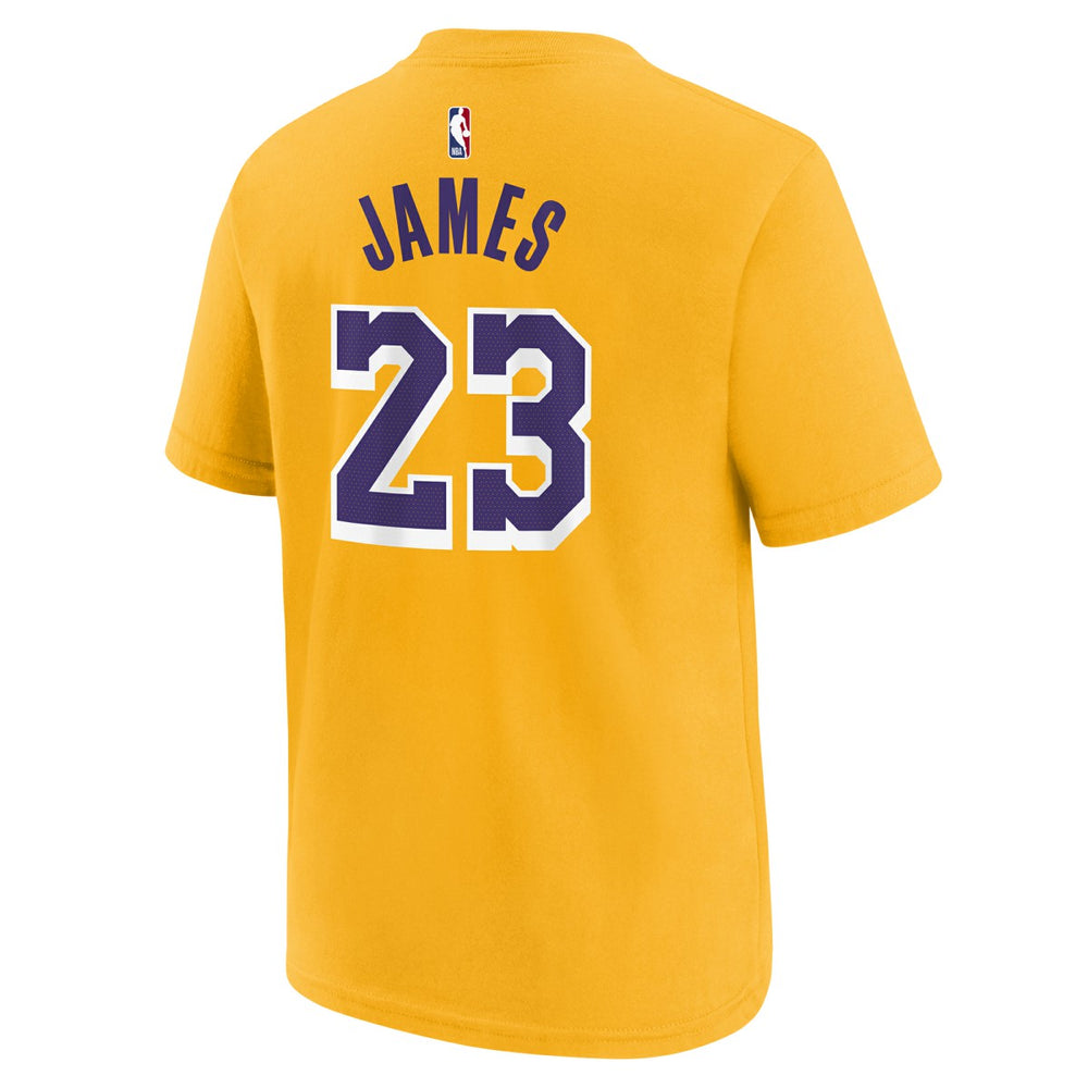 NBA - LeBron James Los Angeles Lakers Youth Icon Name & Number T-Shirt - Gold