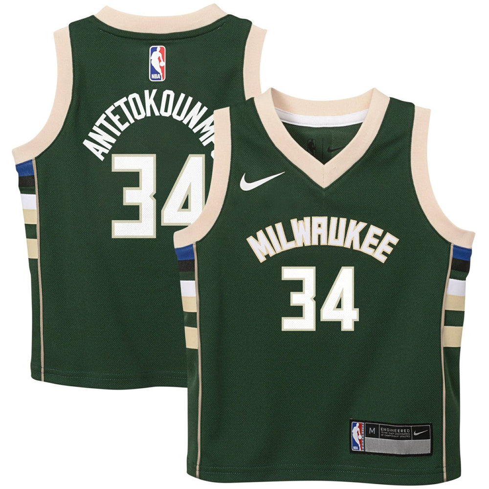Nike - Giannis Antetokounmpo Milwaukee Bucks Preschool Swingman Player Jersey - Icon Edition - Hunter Green