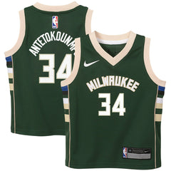 Nike - Giannis Antetokounmpo Milwaukee Bucks Preschool Swingman Player Jersey - Icon Edition - Hunter Green