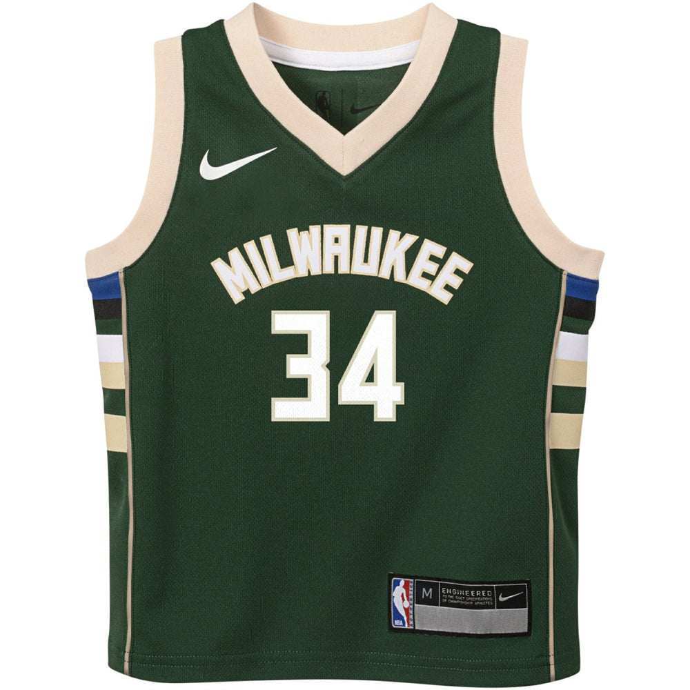 Nike - Giannis Antetokounmpo Milwaukee Bucks Preschool Swingman Player Jersey - Icon Edition - Hunter Green
