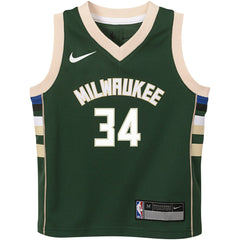Nike - Giannis Antetokounmpo Milwaukee Bucks Preschool Swingman Player Jersey - Icon Edition - Hunter Green