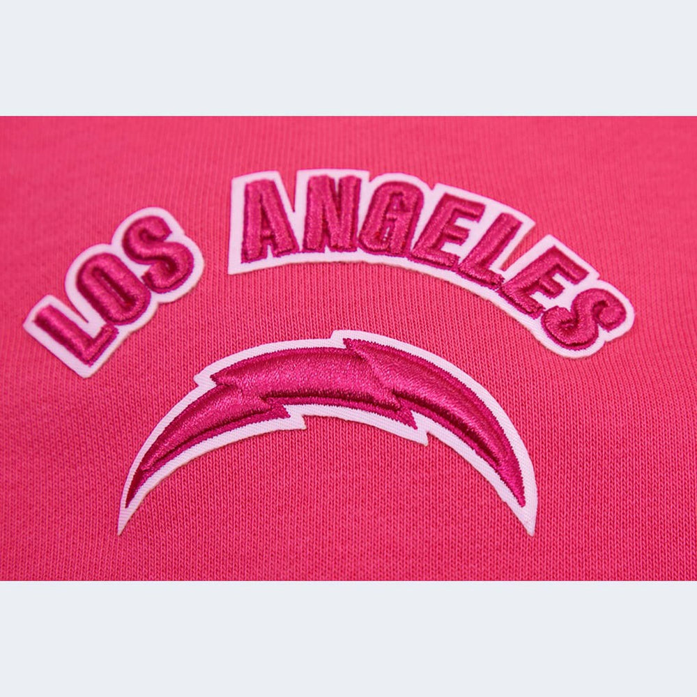 Los Angeles Chargers Pro Standard Women's Triple Pink Cropped Pullover Hoodie - NFL