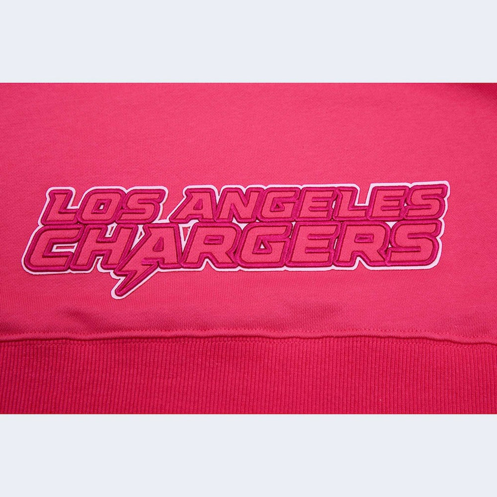 Los Angeles Chargers Pro Standard Women's Triple Pink Cropped Pullover Hoodie - NFL