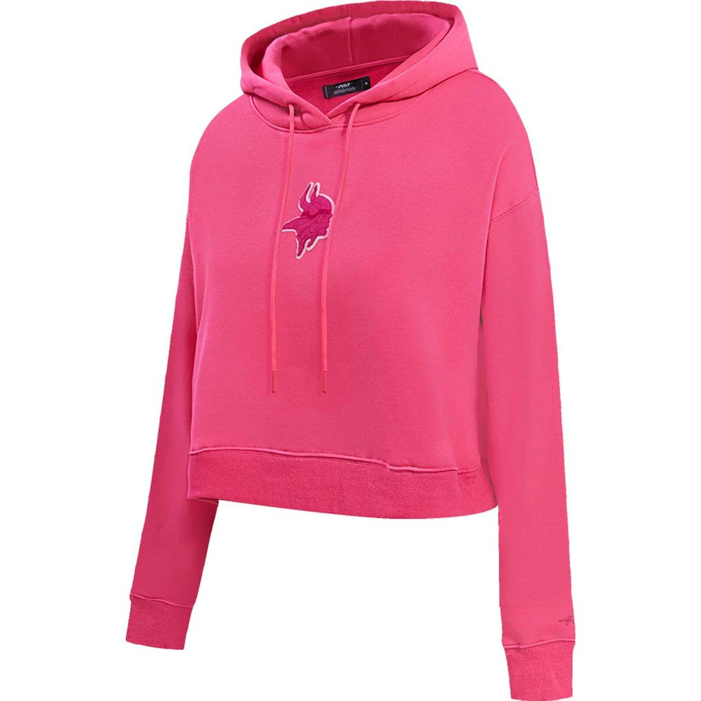 Minnesota Vikings Pro Standard Women's Triple Pink Cropped Pullover Hoodie - NFL