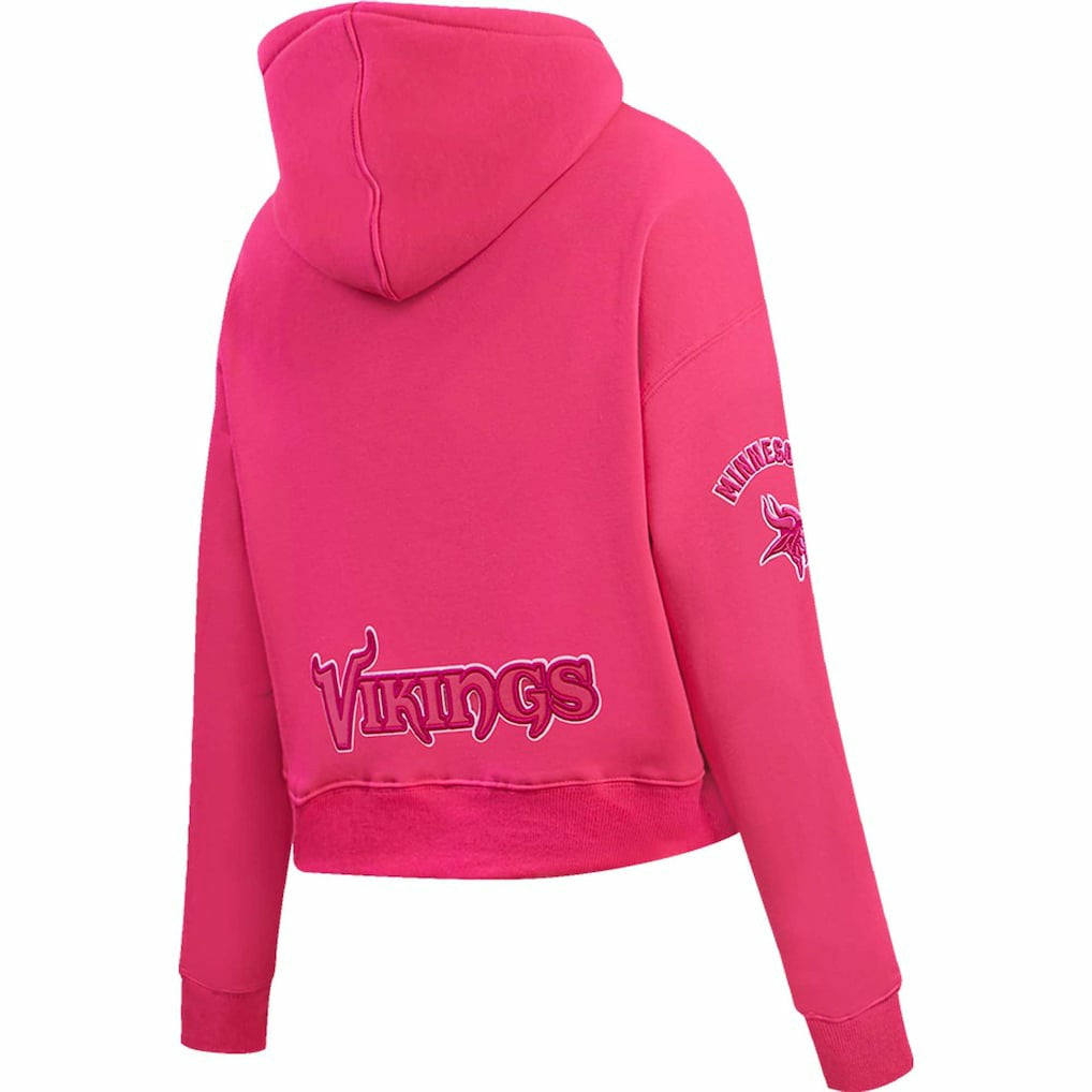 Minnesota Vikings Pro Standard Women's Triple Pink Cropped Pullover Hoodie - NFL