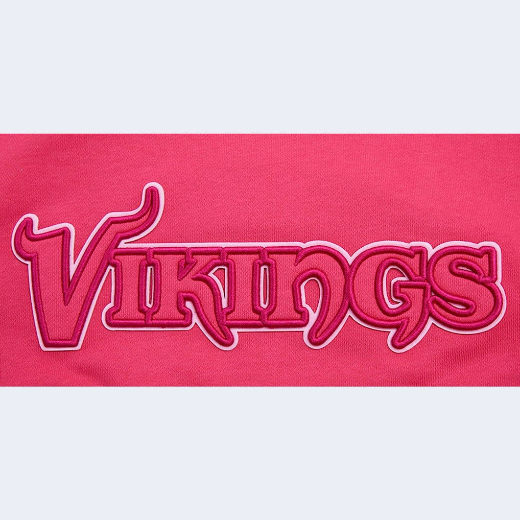Minnesota Vikings Pro Standard Women's Triple Pink Cropped Pullover Hoodie - NFL