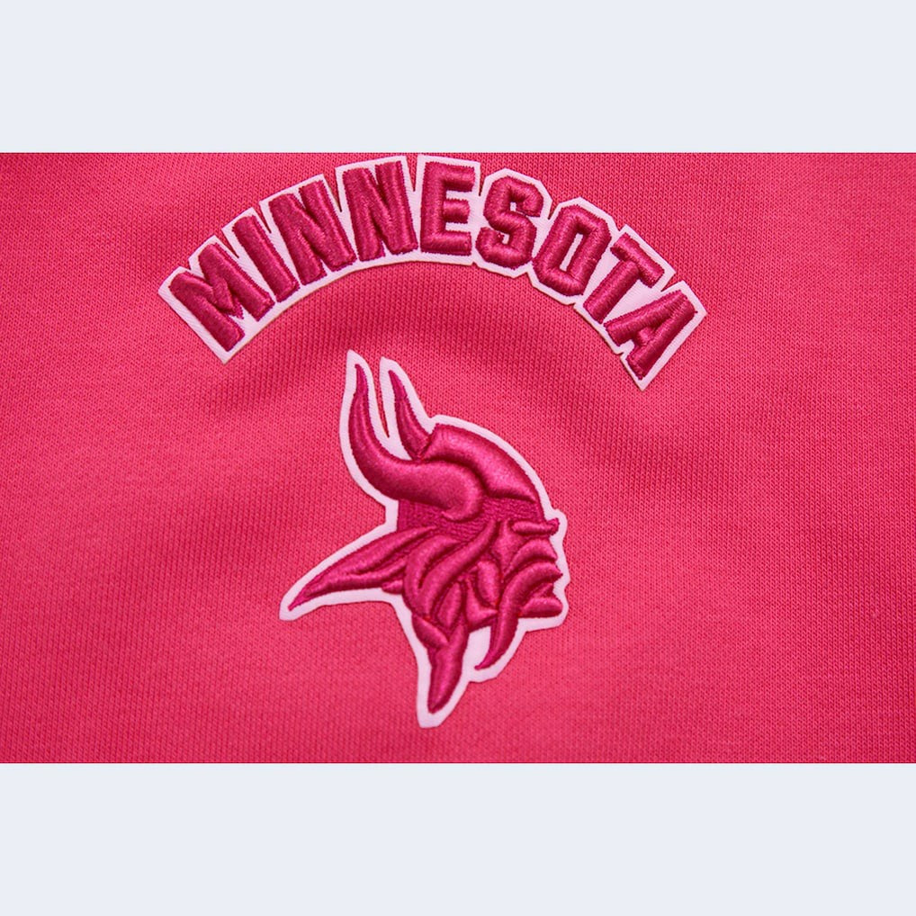 Minnesota Vikings Pro Standard Women's Triple Pink Cropped Pullover Hoodie - NFL