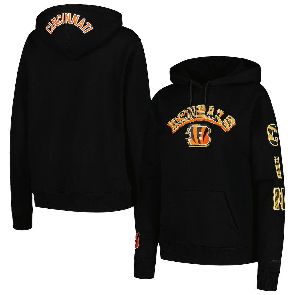 Cincinnati Bengals Pro Standard Women's Animal Print Fleece Pullover Hoodie Black - NFL